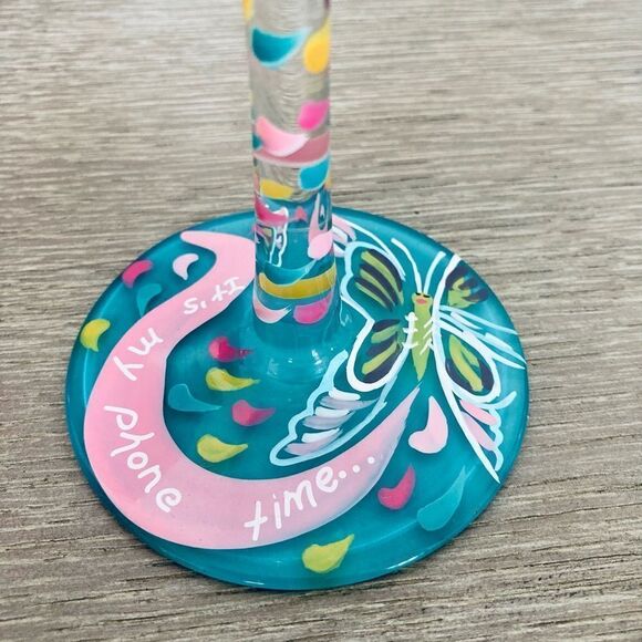 Lolita Social Butterfly Hand Painted Wine Glass - Picture 4 of 7